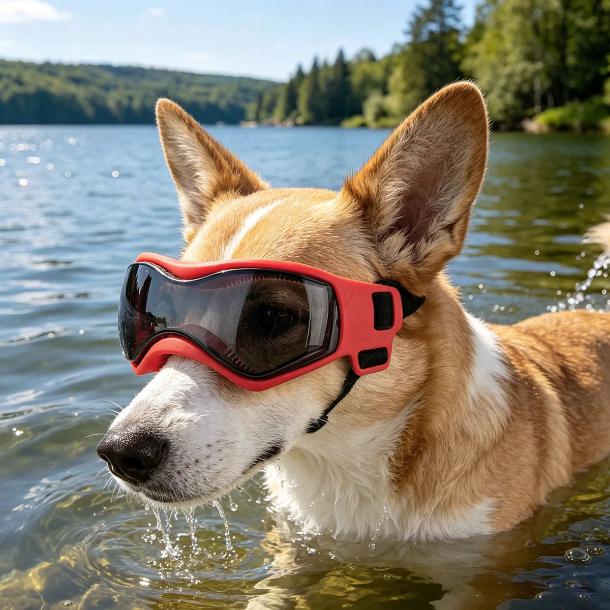 Dog Goggles UV Protection Adjustable Straps – Dustproof Sunglasses Dog Goggles Qme