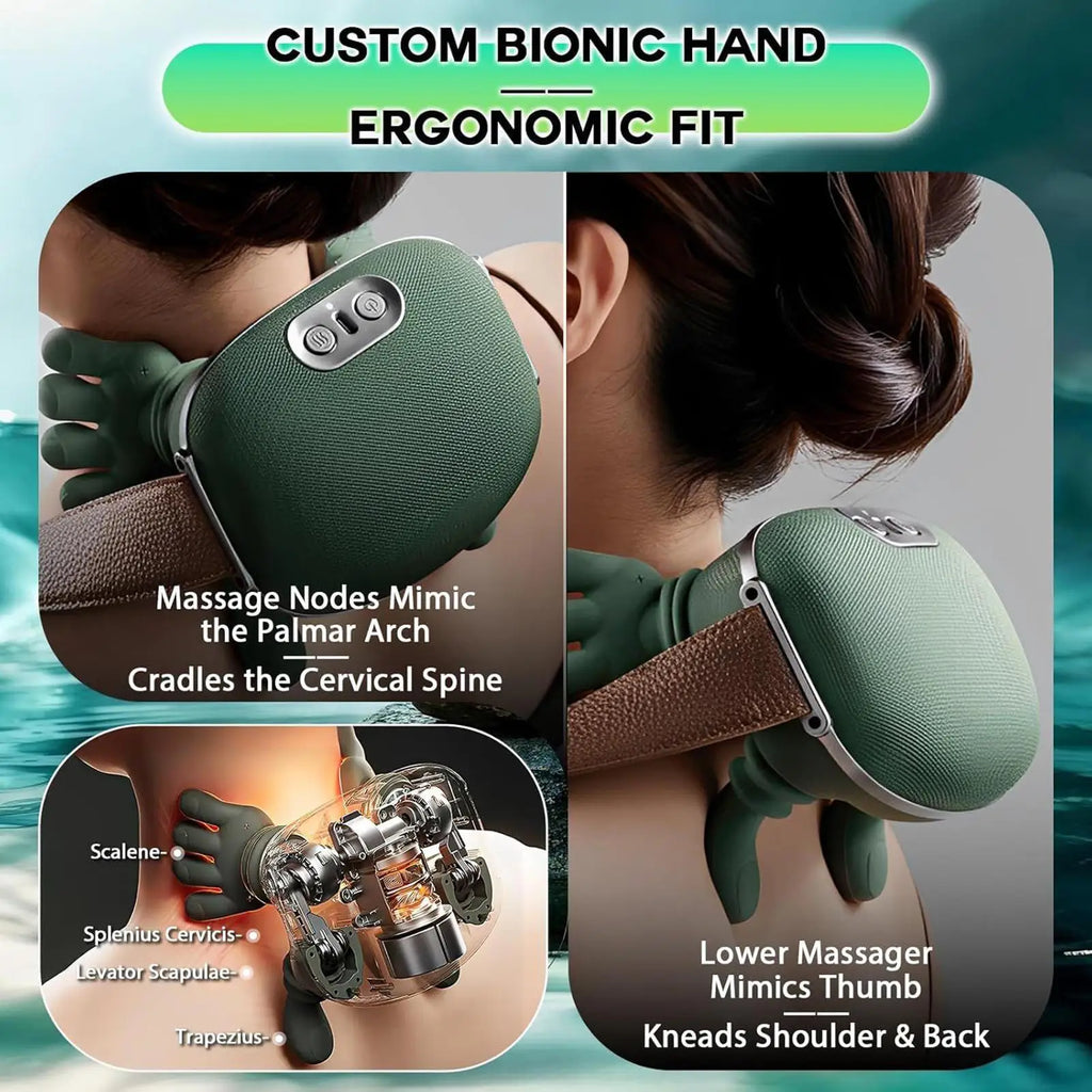 Neck & Shoulder Kneading Massager Shawl | 3-Level Modes Neck Shoulder Massager Qme