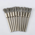 10-Piece Stainless Steel Wire Brush Set – Round Handle, 3mm Wire Brush Set Qme 10pcs