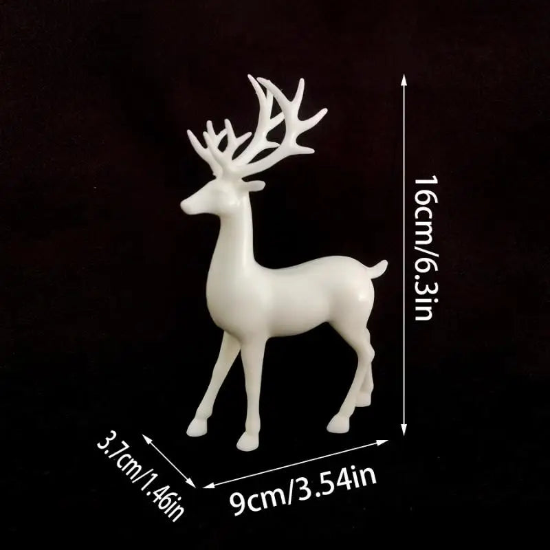 Rustic Christmas Reindeer Table Ornament | Indoor Xmas Decor Christmas Figurine Qme A3