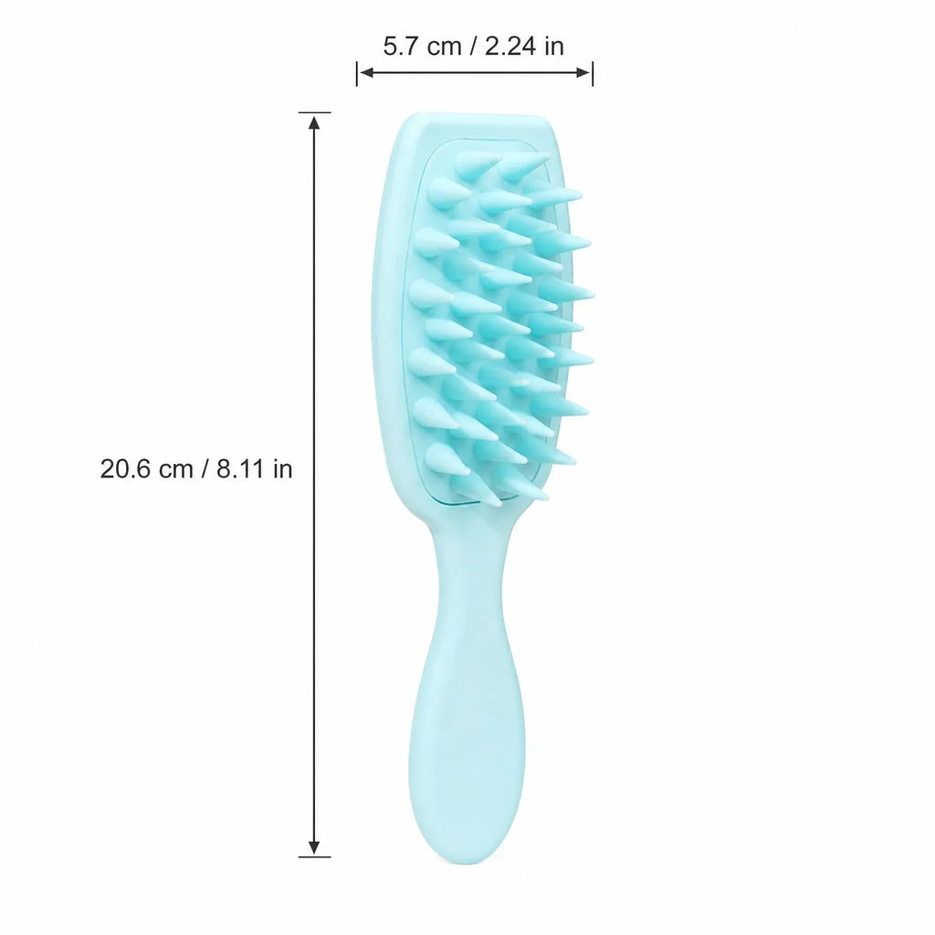 Long Handle Silicone Scalp Massage Brush – Anti-Knotting Scalp Massage Brush Qme