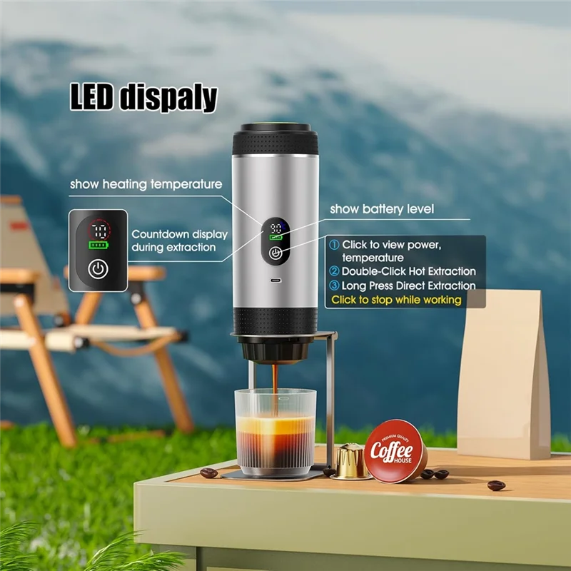 MiLESEEY B15C Portable Espresso Machine 20 Bar 7500mAh Battery Portable Espresso Machine Qst