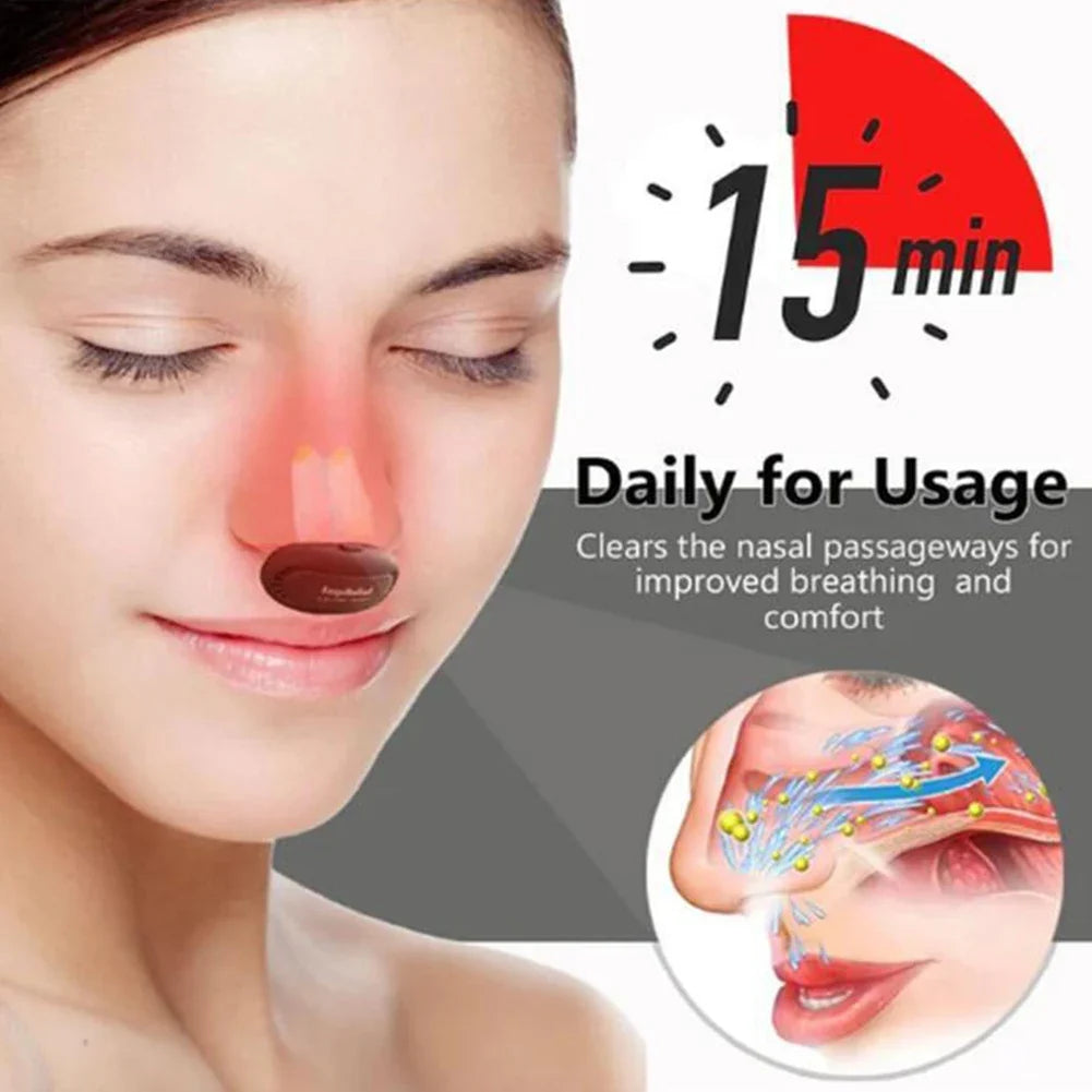 Cordless Low Frequency Pulse Nose Massager & Red Light Nasal Pulse Massager Qme