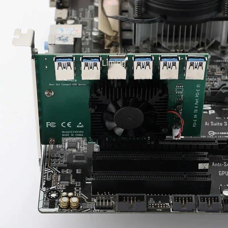 PCIe X4 to X16 USB 3.0 Riser Adapter Card – 20Gbps Extender PCIe Riser Adapter Qme
