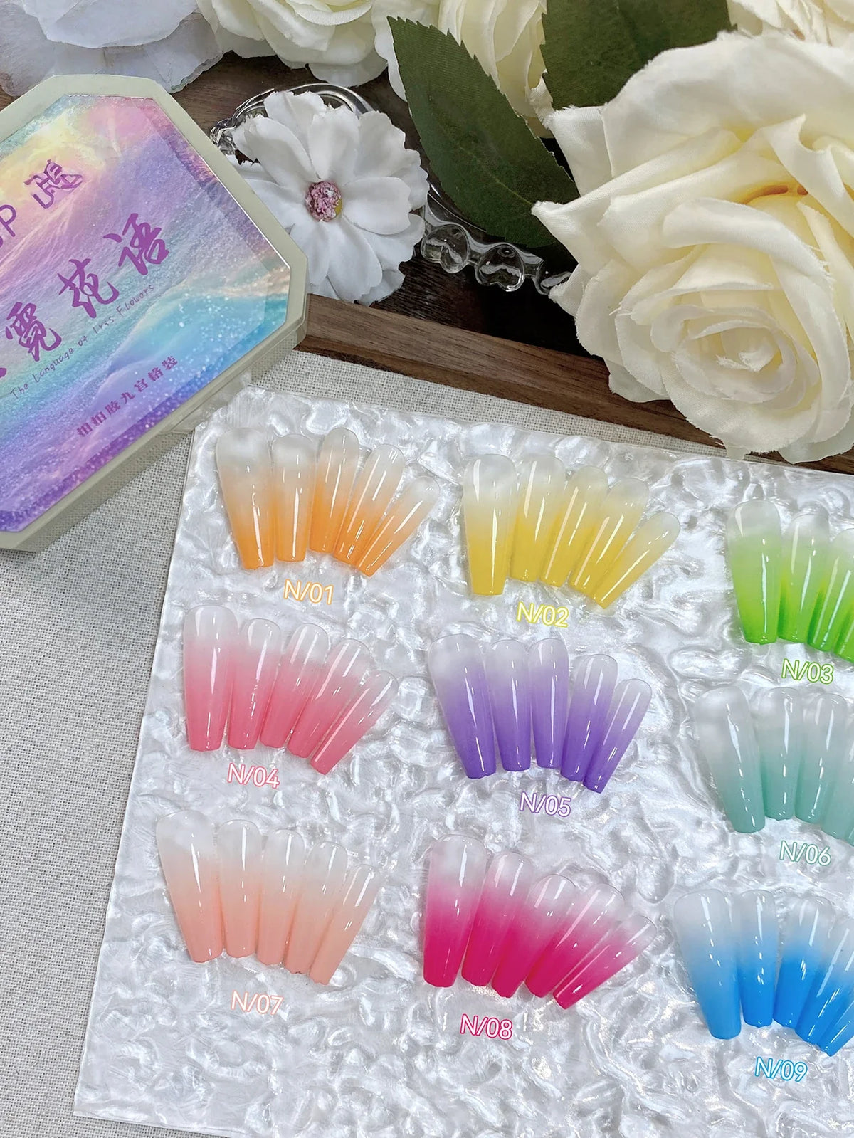 9-Color Rainbow Smudge Nail Polish Set | High Saturation Canned Nail Polish Set Qme