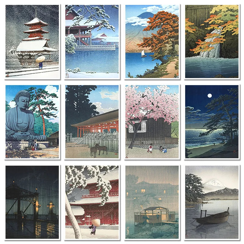 Kawase Hasui Japanese Landscape Canvas Poster | Wall Art Print Canvas Wall Art Qst