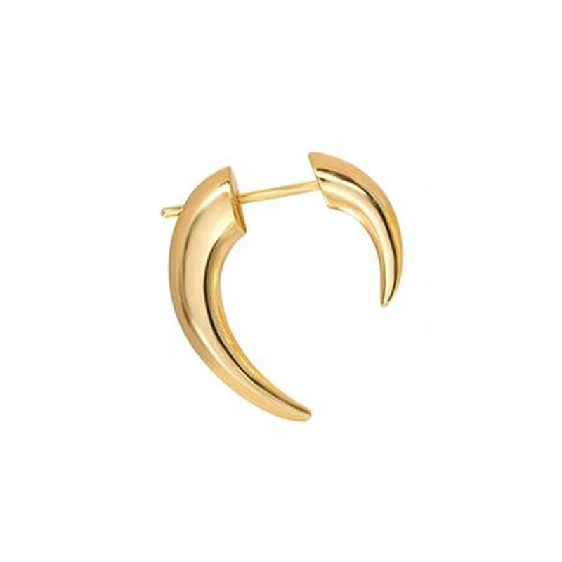 Boho Horn Stud Earrings | Gold & Silver Moon Punk Jewelry Stud Earrings Qme