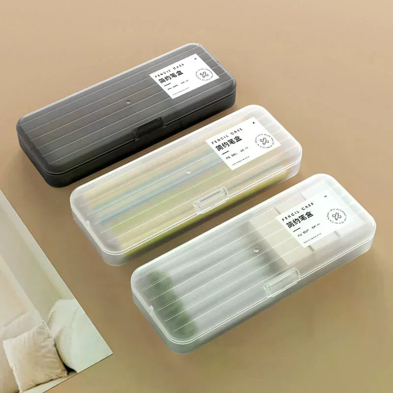 Matte Transparent Pencil Case Large Capacity Storage Box Pencil Case Qme