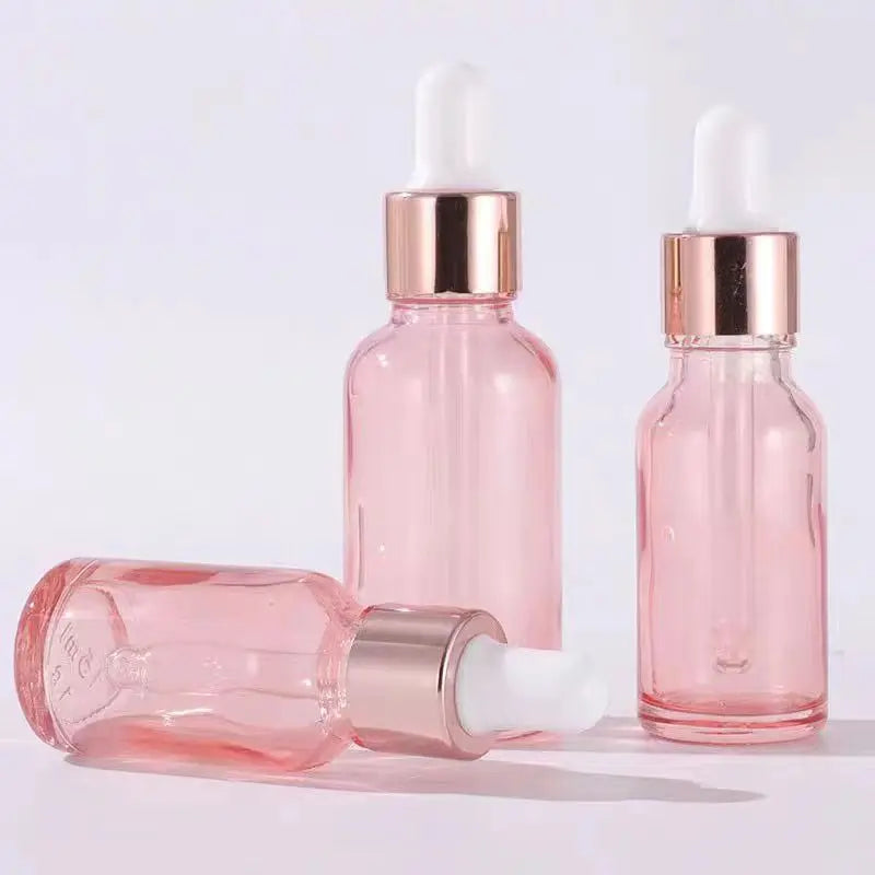 Pink Glass Dropper Bottles Refillable Rose Lid – 10/30/50ml Glass Dropper Bottles Qme