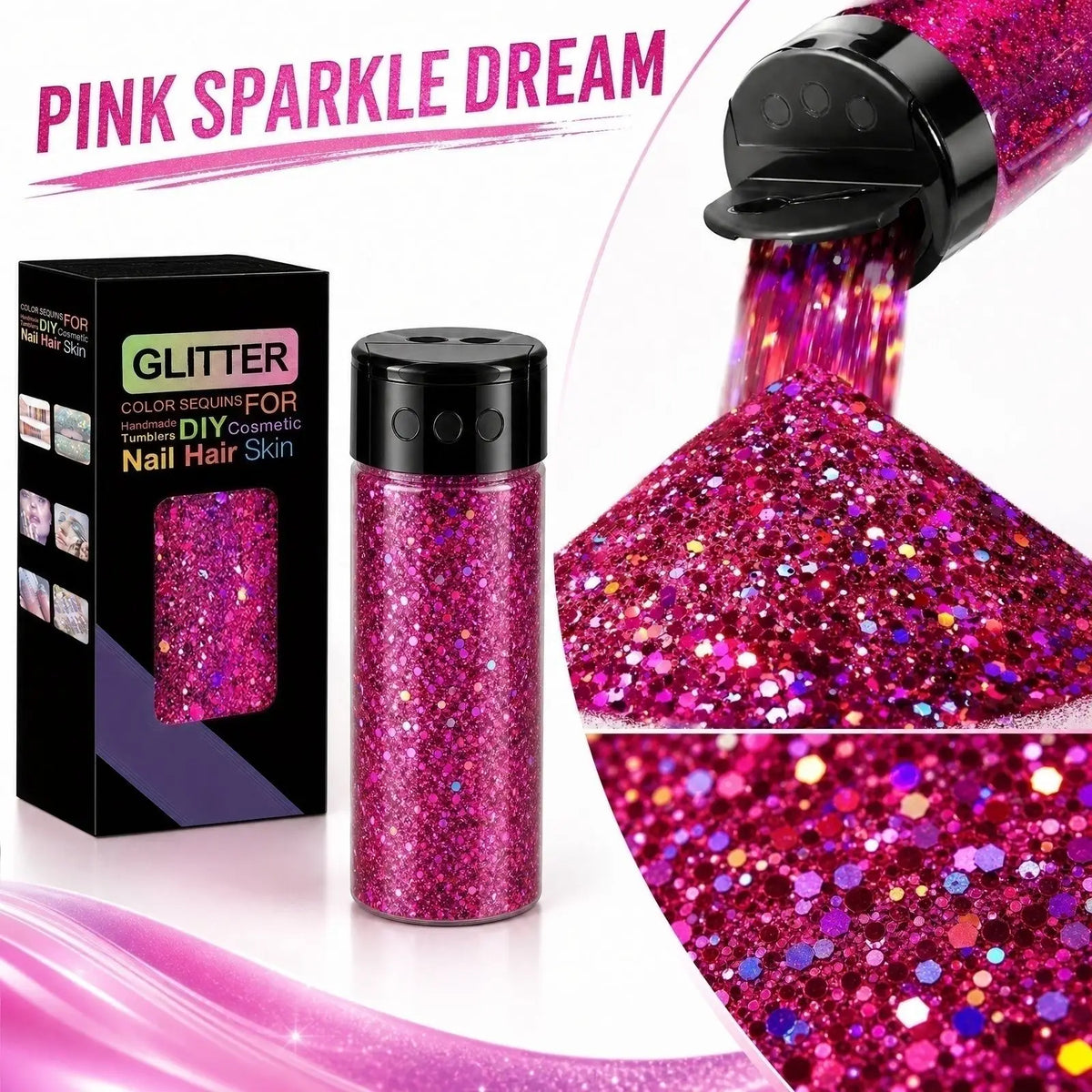 Fine Gold Foil Glitter Flakes – Body, Face, Nails & DIY Crafts Craft Glitter Flakes Qme Watermelon Red One Size