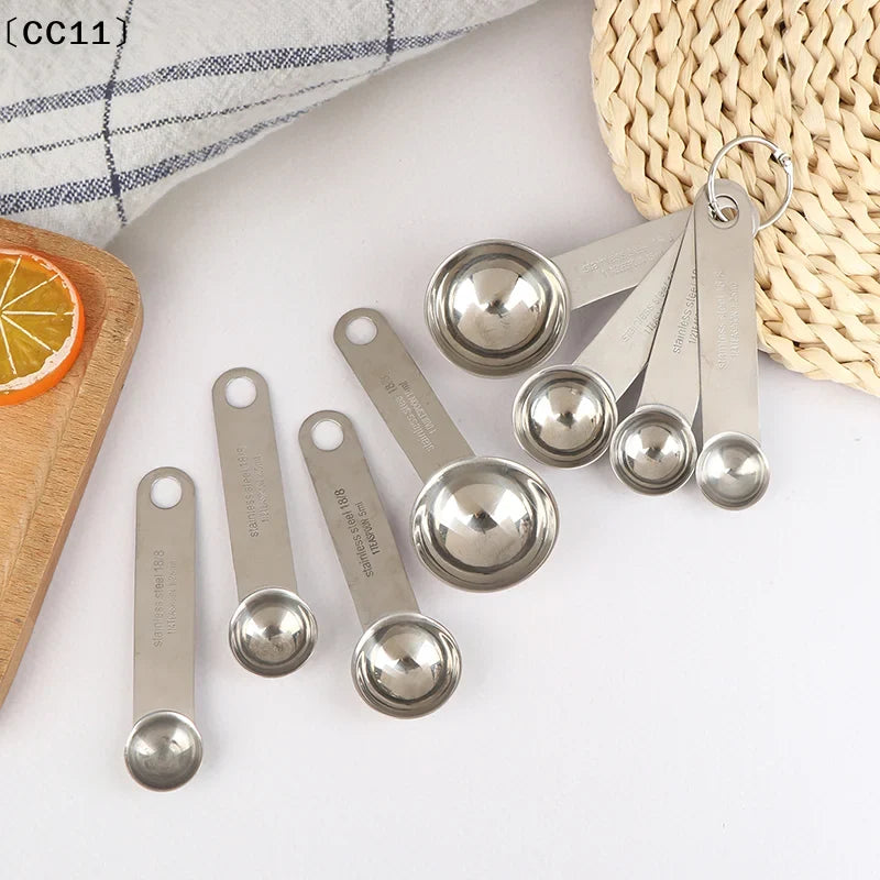 Stainless Steel Measuring Spoon with Scale Ruler & Egg Beater Measuring Spoon Tool Qme