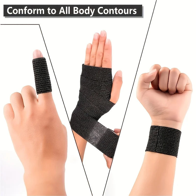 Elastic Self-Adhesive Wrap Tape – Wrist, Ankle, Knee | 10 Pack Elastic Wrap Tape Qme