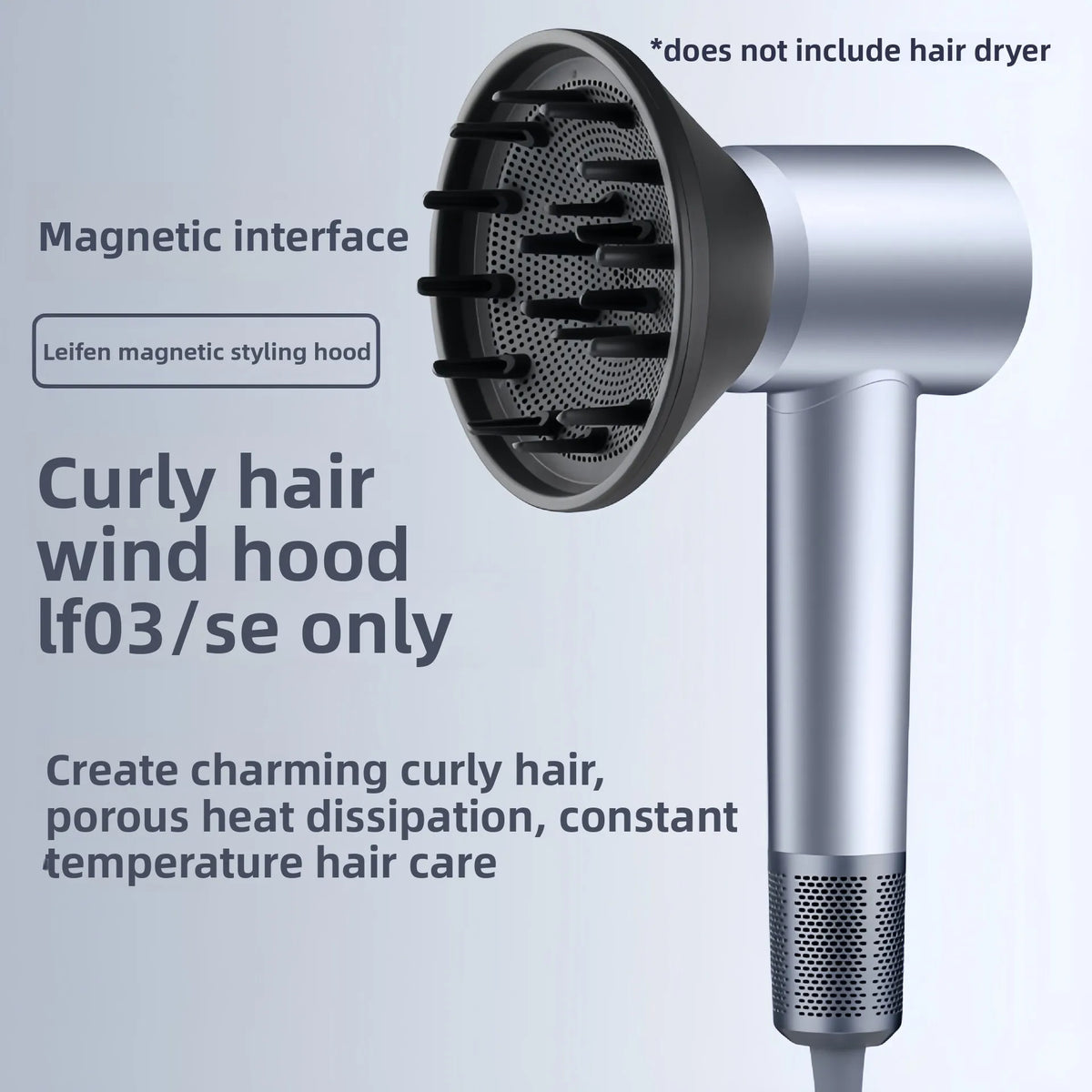 Hair Dryer Magnetic Attachments – Nozzle, Diffuser & Air Tube Hair Dryer Accessories Qst Blue