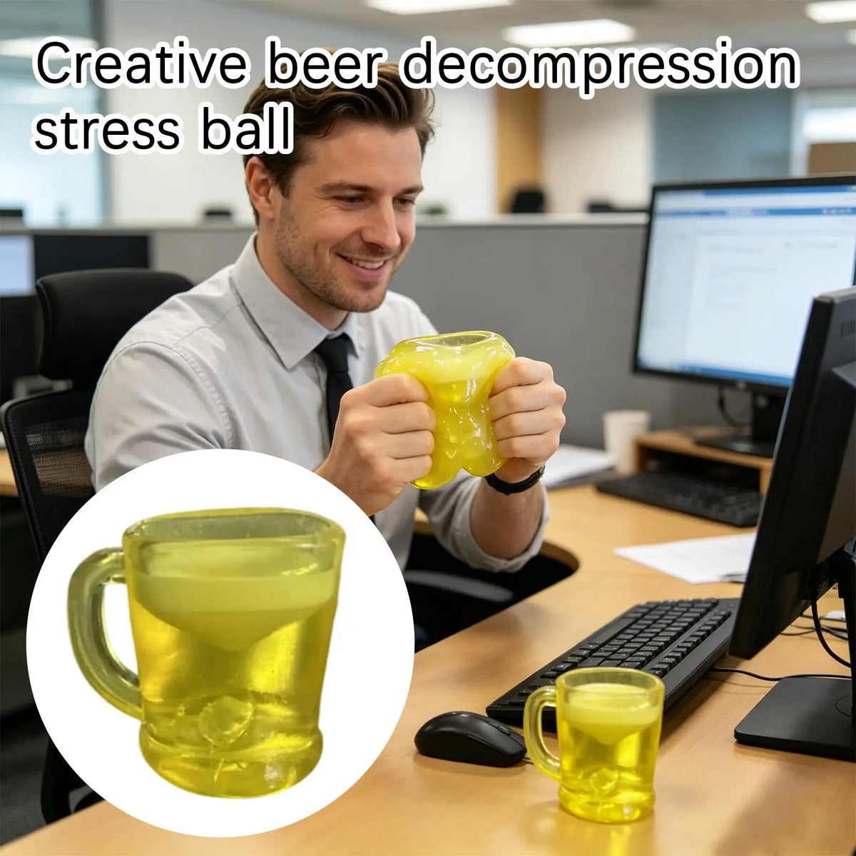 Beer Shaped Slow Rising Squishy Fidget Toy | Novelty Gift Novelty Squishy Toy Qme