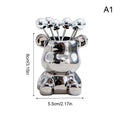 Cute Bear Stainless Steel Dessert Forks with Ceramic Storage Jar Dessert Fork Set Qme A1