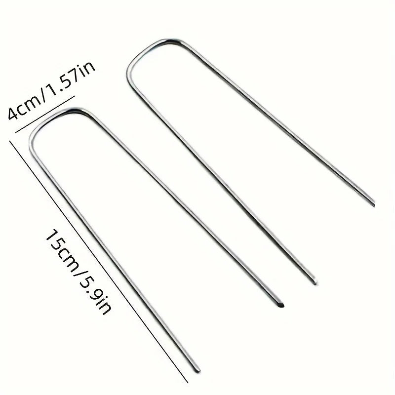 U-Shaped Garden Stakes – Secure Weed Fabric & Landscape Nets Garden Stakes Qme 4 15cm