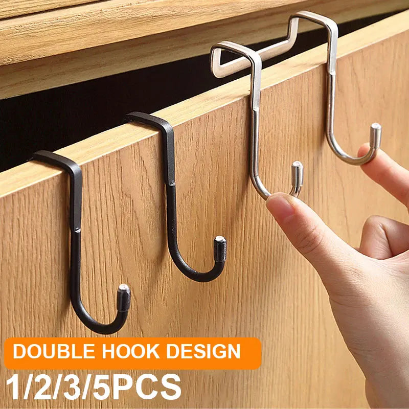 Stainless Steel Double S-Hook – Kitchen & Bathroom Hanger S-Shape Storage Hook Qme