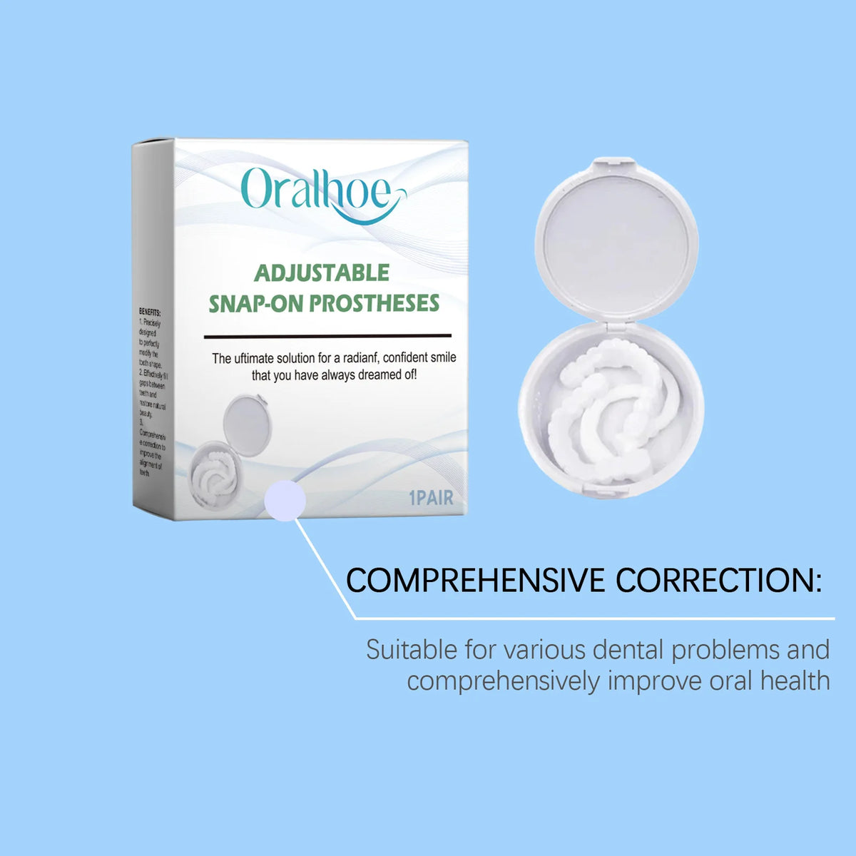 Snap-On Teeth Veneers – Adjustable Cosmetic Smile Set Cosmetic Teeth Veneers Qst