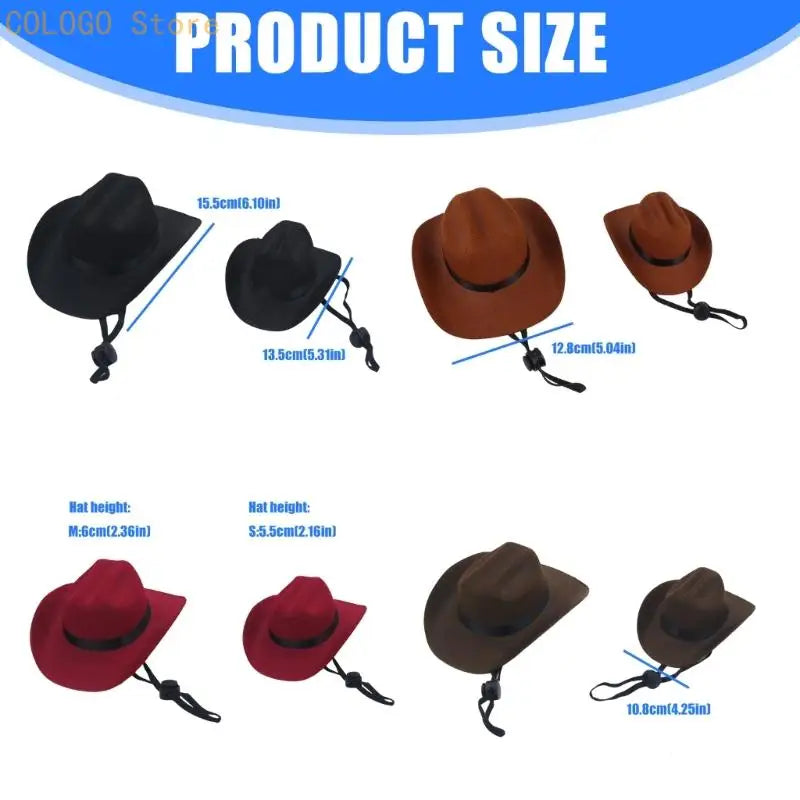 Western Denim Hat for Dogs & Cats | Breathable Pet Costume Pet Costume Hat Qme