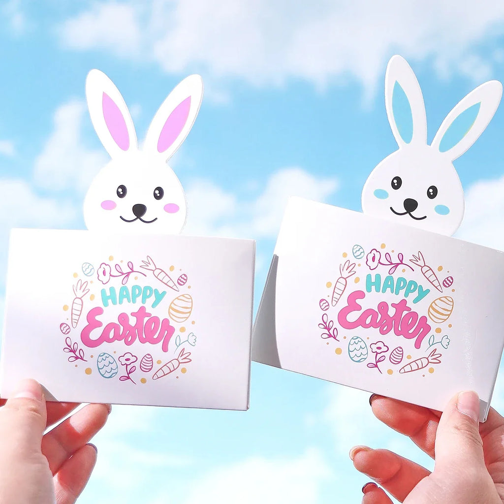 5-Piece Easter Bunny Greeting Cards – Colorful Holiday Party Set Easter Greeting Cards Qme