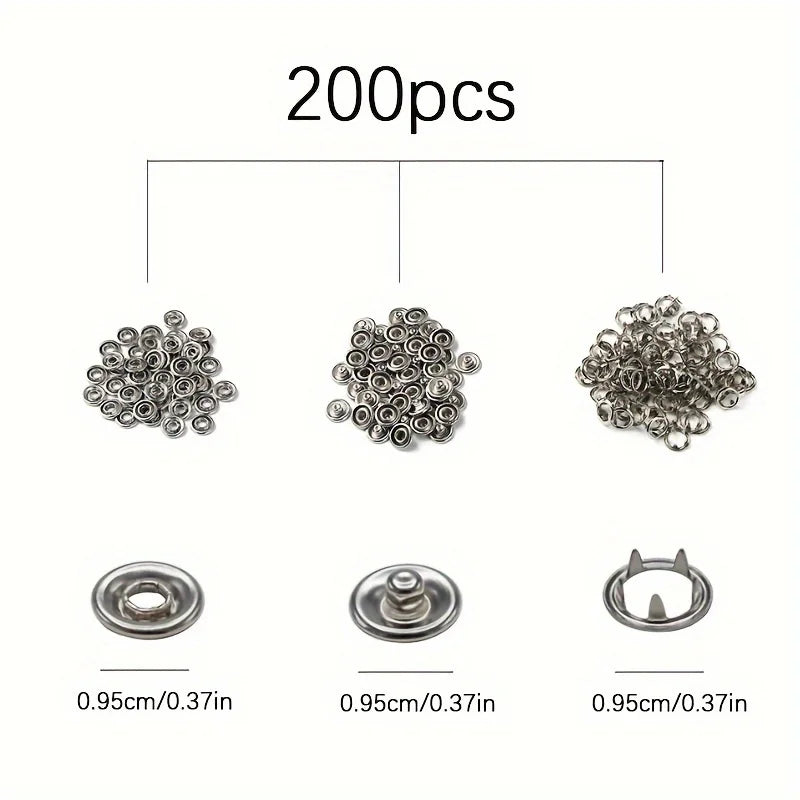 Stainless Steel Snap Fastener Pliers Kit – DIY Clothing Buttons Snap Fastener Tool Qme