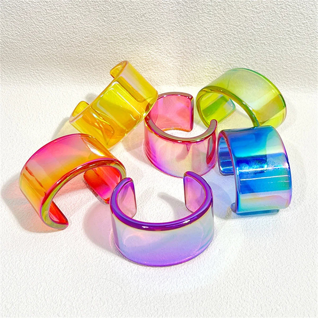 Transparent Acrylic Resin Open Bangle Bracelet for Women Bangle Bracelet Qme