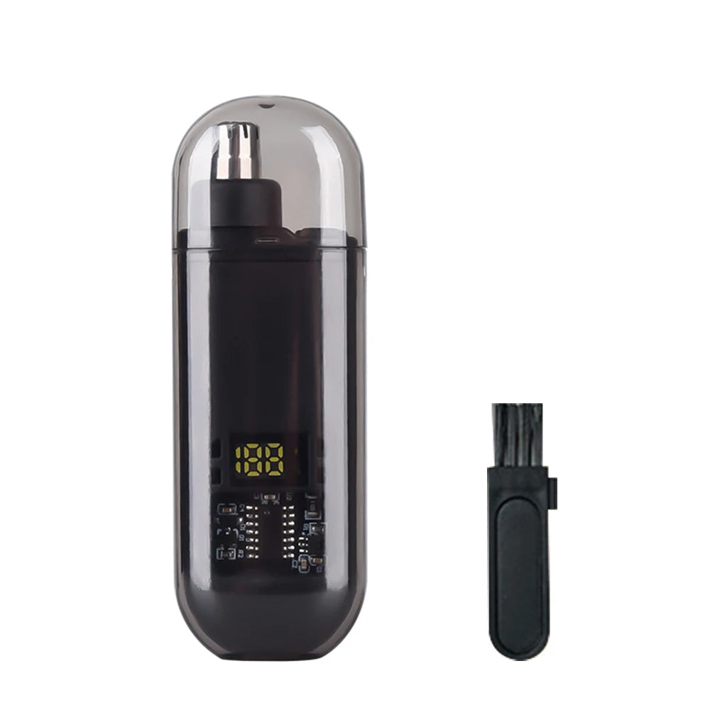 USB Rechargeable Nose & Ear Hair Trimmer – Wet/Dry Electric Nose Hair Trimmer Qst BLACK