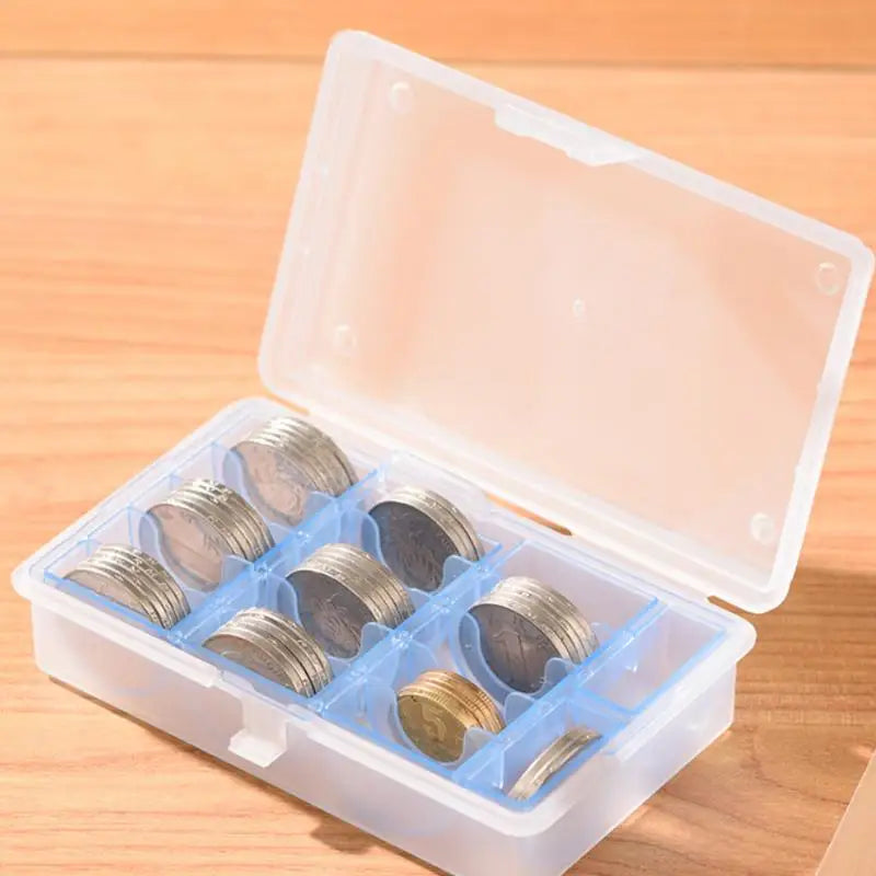 Coin Storage Box Blue Gray Inner Case | Coin Organizer Coin Storage Box Qme