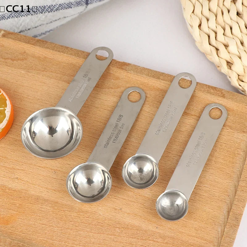 Stainless Steel Measuring Spoon with Scale Ruler & Egg Beater Measuring Spoon Tool Qme