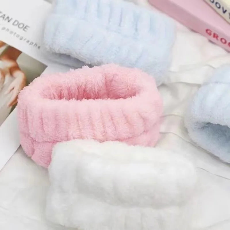 Spa Face Wash Headband & Wristband Set – Water Absorbent Spa Headband Set Qme