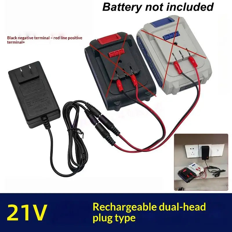 Dual-Head Lithium Battery Charger 18V 21V 24V Overload Protection Power Tool Charger Qme