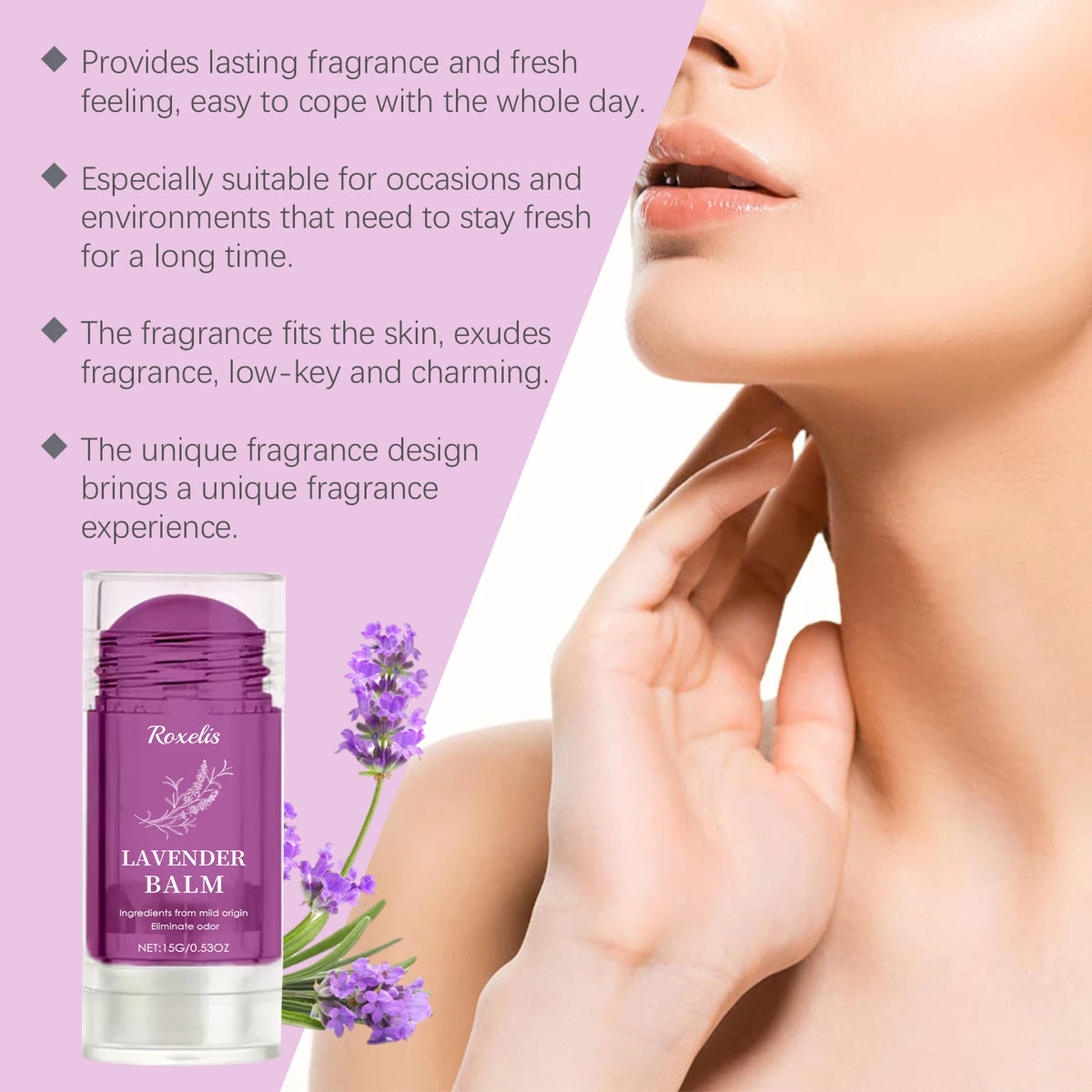 Lavender Solid Perfume 15g – Alcohol-Free Floral Fragrance Balm Solid Perfume Balm Qst