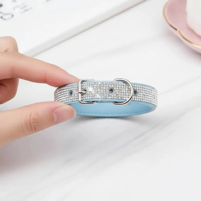 Crystal Glitter Dog Collar | Zinc Alloy Buckle | 7 Colors Pet Collar Qme
