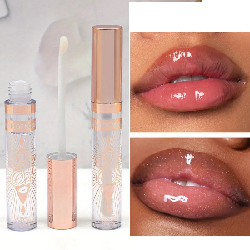IMAN OF NOBLE 6-Piece Lip Oil Set – Moisturizing Clear Lip Gloss Lip Oil Set Qst