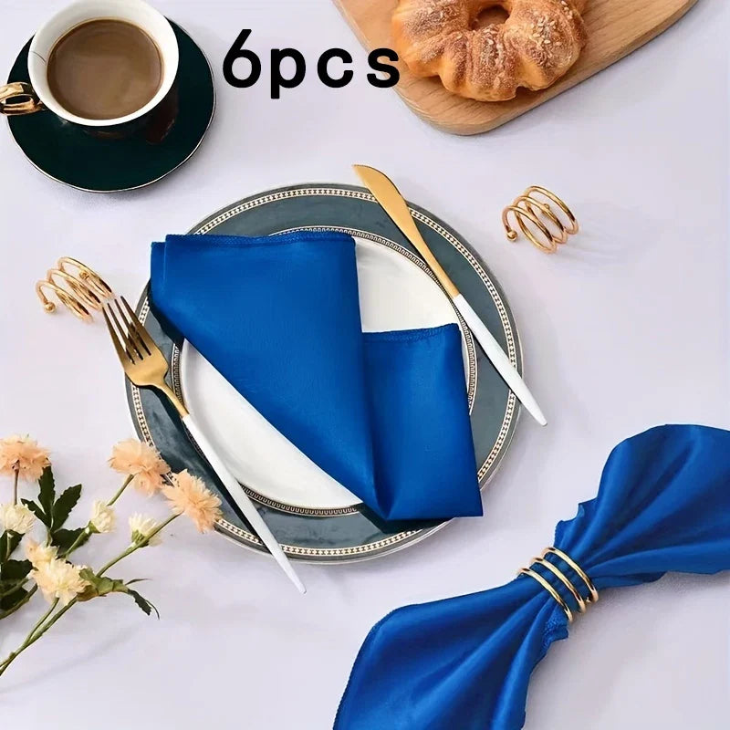 Decorative Napkin Cup Holders Set of 6 – Floral Table Décor Napkin Cup Holders Qme Blue