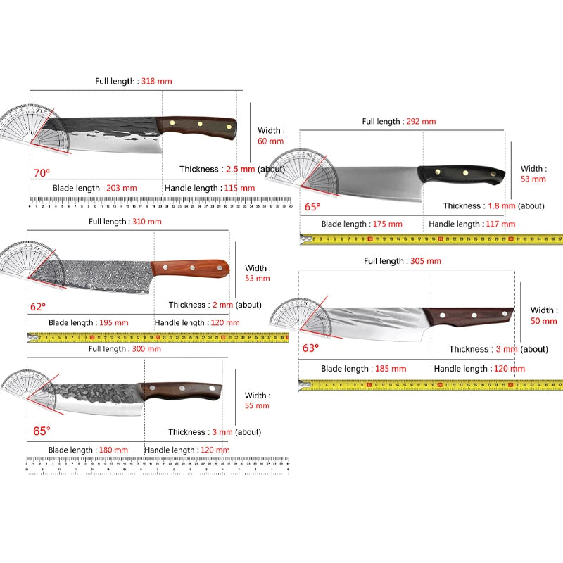 InLeung Cleaver Chef Knife – Stainless Steel & Wood Handle Cleaver Chef Knife Qst