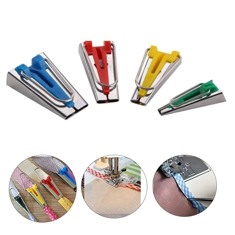 4-Piece Bias Tape Maker Set – Cloth Binding & Quilting Tool Bias Tape Maker Set Qme