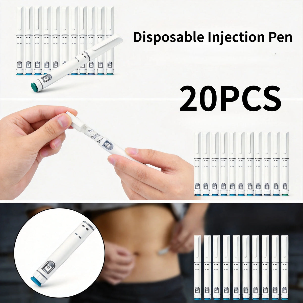 20PCS Disposable Injection Pen 3ml 60IU Colorful Cartridge Pen Disposable Injection Pen Qst