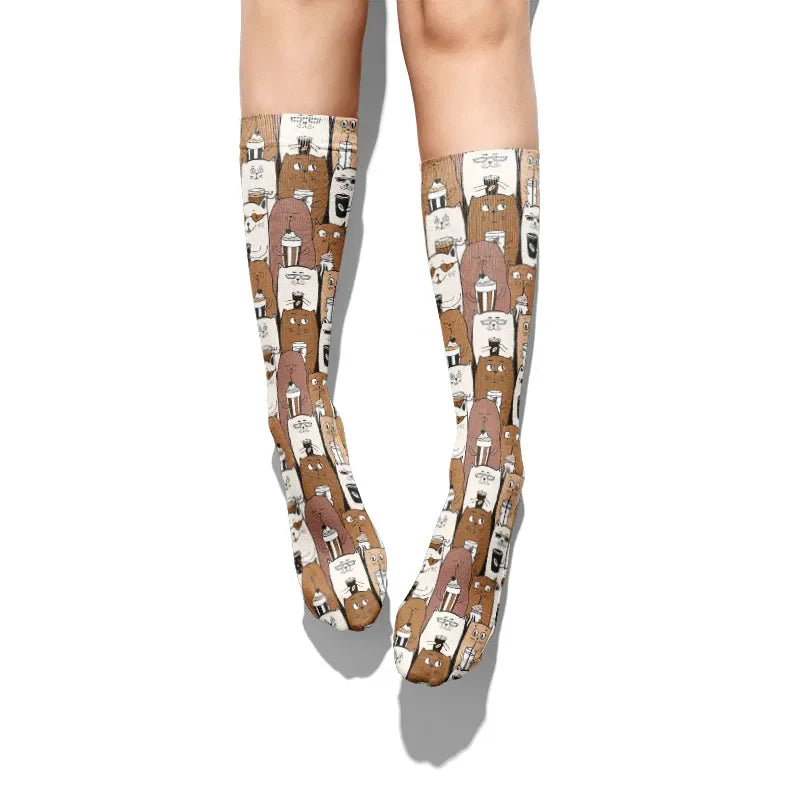 Cute Animal Print Novelty Socks – Unisex Fun Creative Design Novelty Print Socks Qme