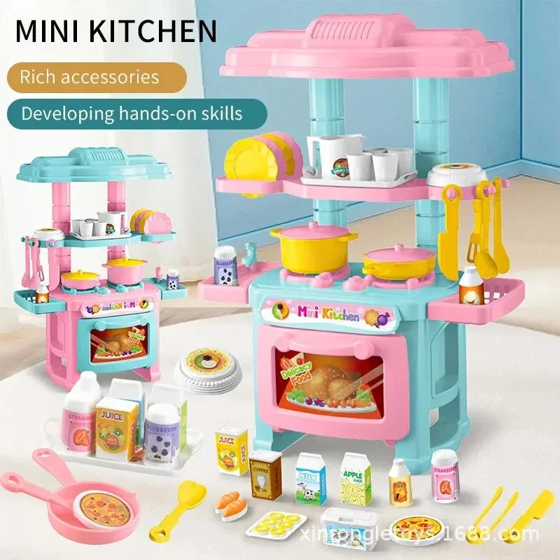 Mini Kitchen Play Set DIY Simulated Cooking Toy for Kids Kids Kitchen Play Set Qme