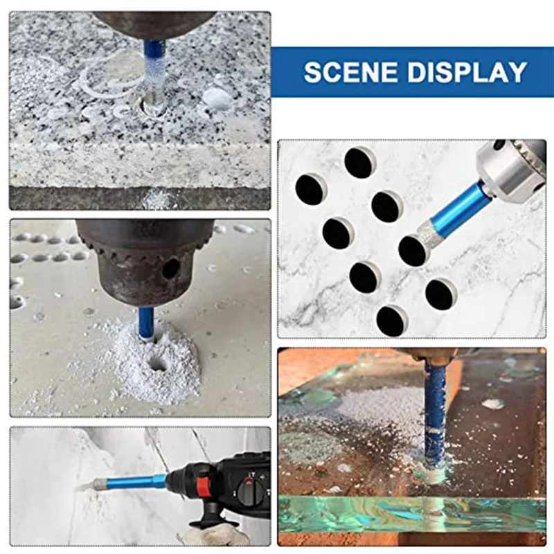 7-Piece Diamond Drill Bit Set – Glass, Marble & Tile Hole Opener Diamond Drill Bit Set Qme