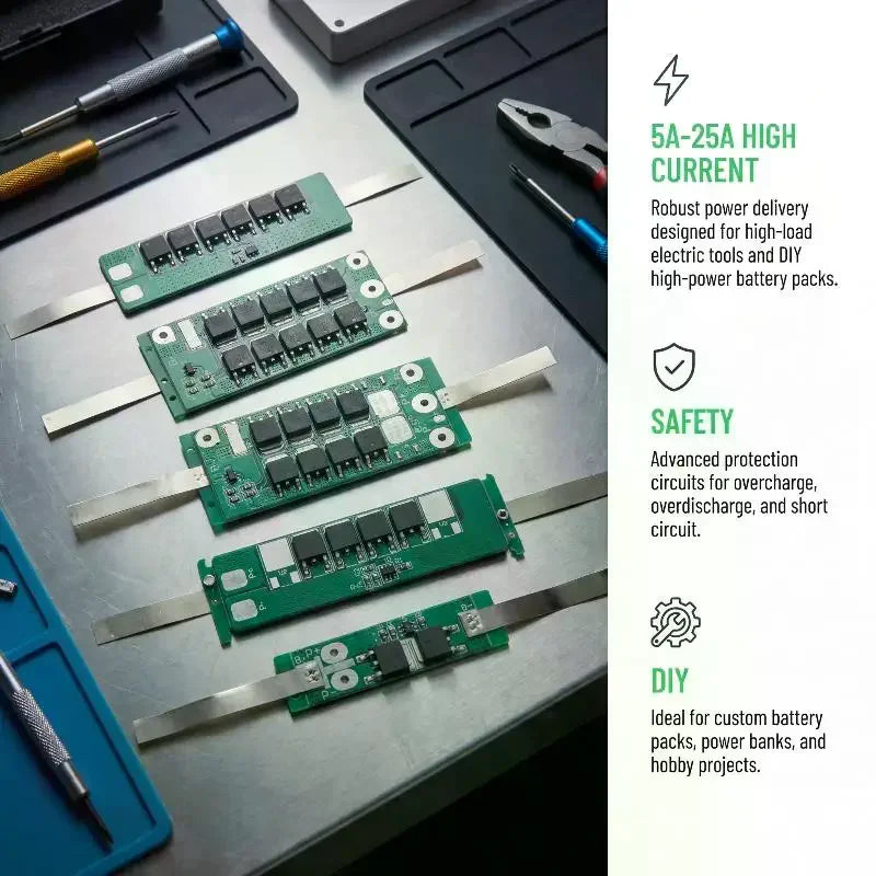 1S 3.7V Lithium BMS Protection Board 5A 10A 15A 20A BMS Protection Board Qme