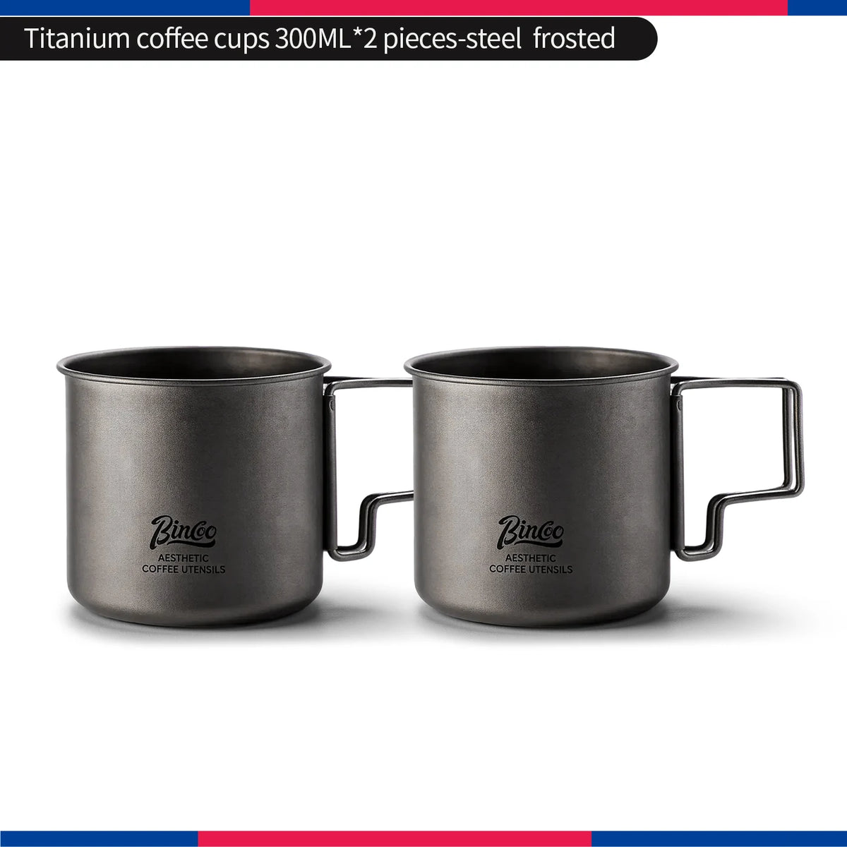 Bincoo Pure Titanium Folding Handle Mug – Camping Coffee Cup Titanium Camping Mug Qst B-2pcs