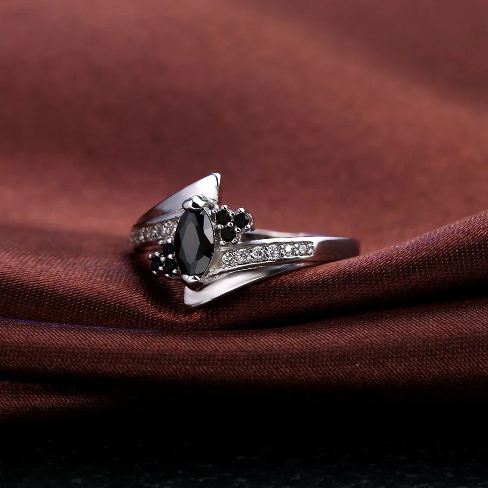 925 Sterling Silver Ring | Austrian Crystal Prong Setting Crystal Silver Ring Qme
