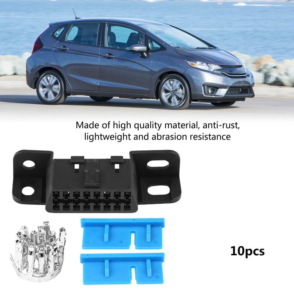 OBD2 16-Pin Female Connector J1962 Adapter Plug Kit 10pcs OBD2 Diagnostic Connector Qst