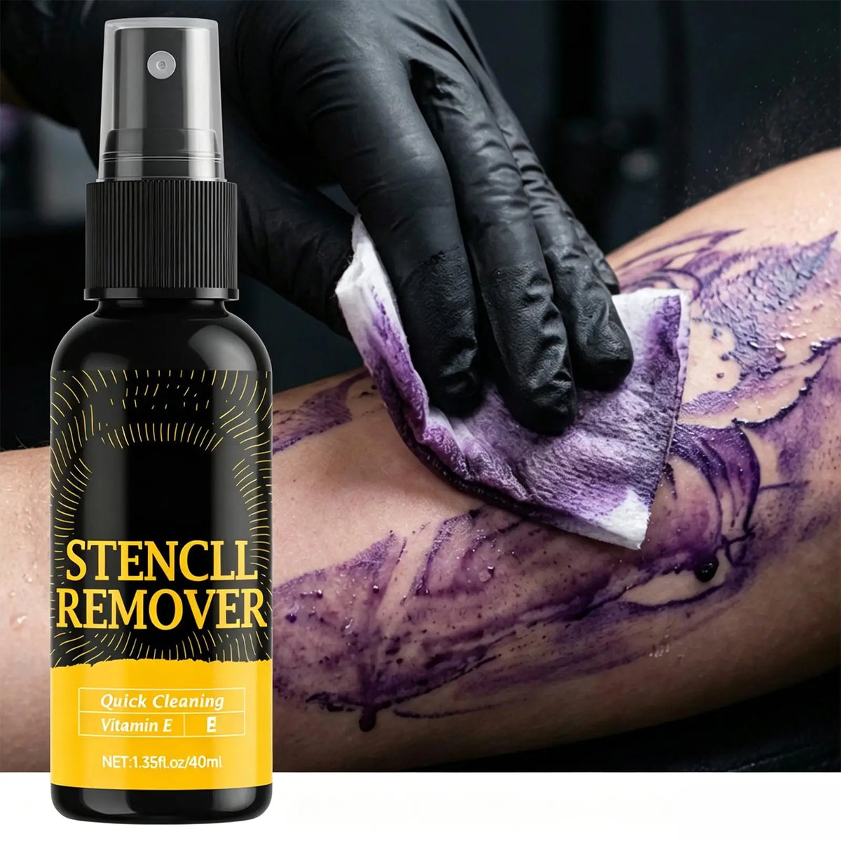 Stencil Removal Spray – Portable Ink Cleansing Mist 40ml | Qme Stencil Cleaning Spray Qme
