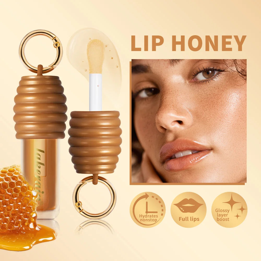 Lakerain Brazilian Honey Lip Gloss – Moisturizing & Plumping Lip Gloss Qst