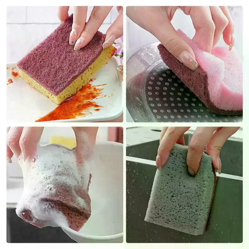 Kitchen Cleaning Sponge Wipes – Dishwashing & Bathroom Scrubber Cleaning Sponge Wipes Qme
