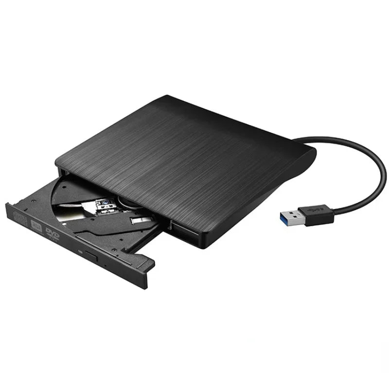 USB 3.0 External DVD-ROM Drive – Ultra-Slim Portable CD Reader External Optical Drive Qme
