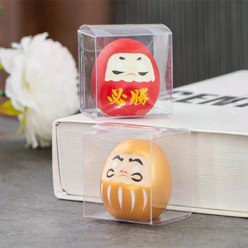 Japanese Daruma Doll Ornament | Luck & Prosperity Resin Decor Decorative Figurine Qme